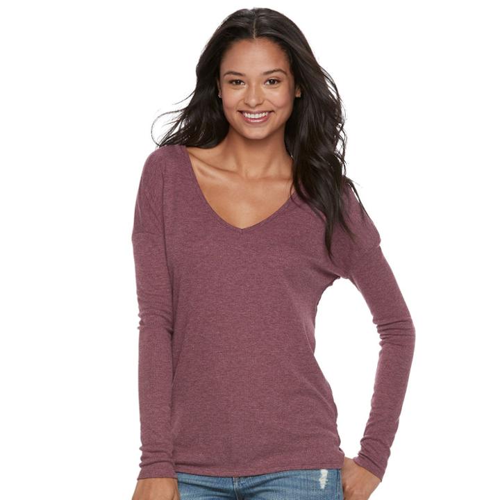 Juniors' So&reg; Double Bar V-back Tunic, Teens, Size: Xs, Dark Pink