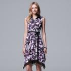 Women's Simply Vera Vera Wang Print Shirtdress, Size: Small, Med Purple