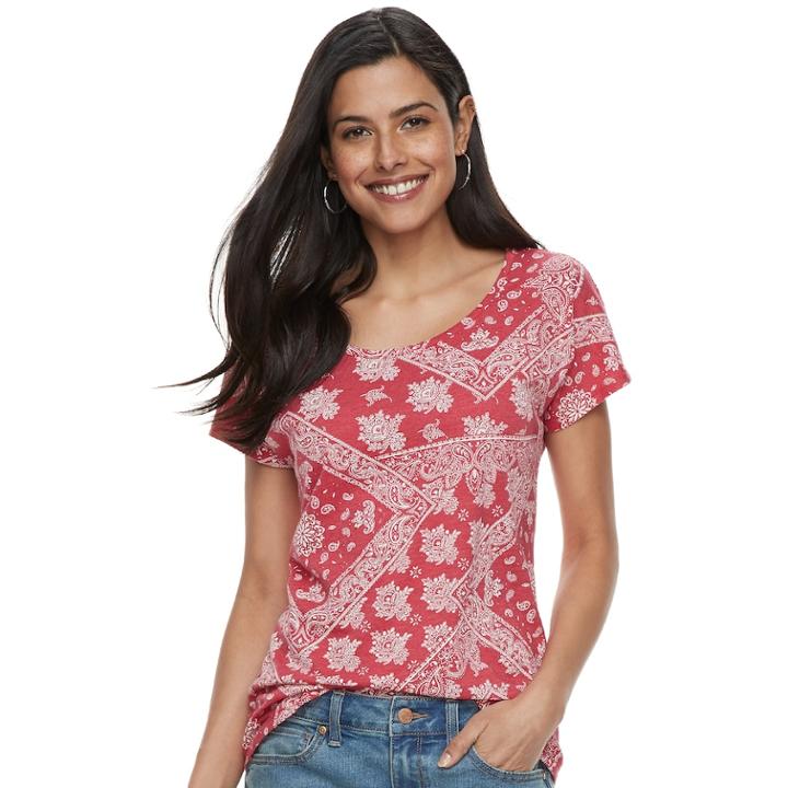 Women's Sonoma Goods For Life&trade; Dolman Graphic Tee, Size: Medium, Med Pink