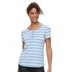 Women's Croft & Barrow&reg; Henley Tee, Size: Large, Light Blue
