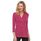 Women's Croft & Barrow&reg; Surplice Empire Top, Size: Small, Dark Pink