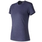 Women's New Balance Heather Tech Short Sleeve Tee, Size: Medium, Light Blue