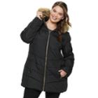 Juniors' Plus Size Pink Envelope Faux-fur Puffer Jacket, Teens, Size: 2xl, Black