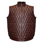 Big & Tall Franchise Club Diamond Quilted Lambskin Leather Vest, Men's, Size: 6xl, Dark Red
