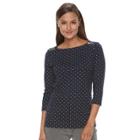 Women's Croft & Barrow&reg; Button-shoulder Top, Size: Xs, Dark Blue