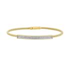 14k Gold Over Silver 1/4 Carat T.w. Diamond Mesh Bangle Bracelet, Women's, Size: 7, White