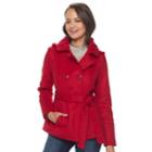 Juniors' Pink Envelope Double-breasted Trench Coat, Teens, Size: Xl, Brt Red