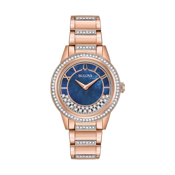 Bulova Women's Turnstyle Crystal Stainless Steel Watch - 98l247, Size: Medium, Pink