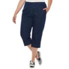 Plus Size Alfred Dunner Studio Pull-on Denim Capri Pants, Women's, Size: 20 W, Dark Blue