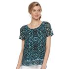 Women's Dana Buchman Chiffon Popover Top, Size: Xl, Brt Blue