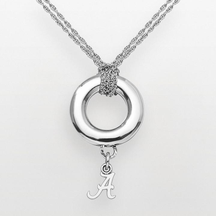 Alabama Crimson Tide Sterling Silver Halo Pendant, Women's, Size: 16, Grey