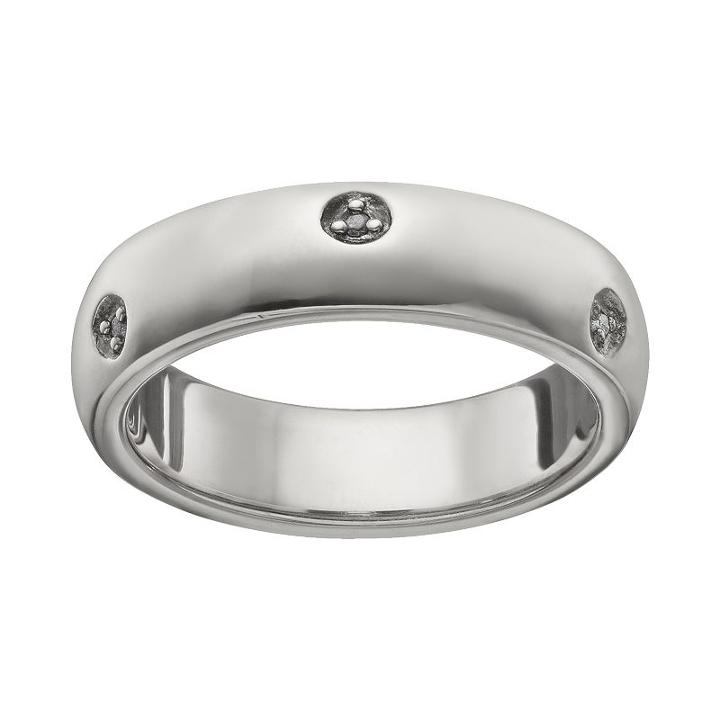 Diamond Accent Platinum Over Silver Wedding Ring, Women's, Size: 12, White