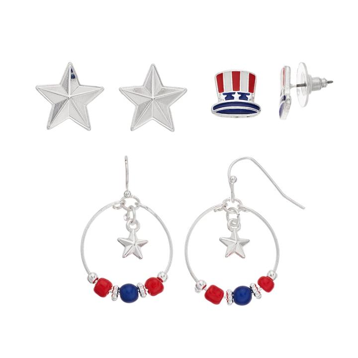 Festive Star Earring Set, Women's, Multicolor