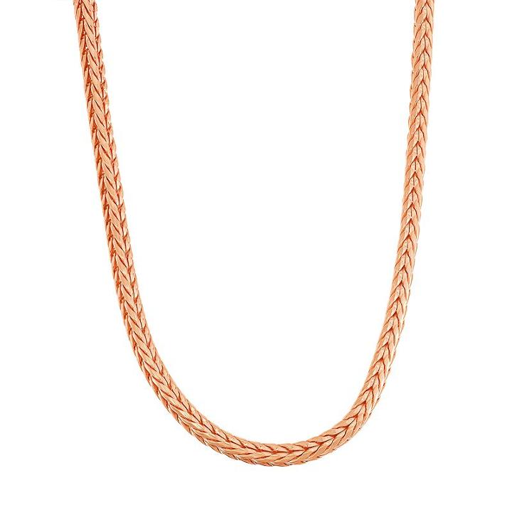 14k Gold Over Silver Foxtail Chain Necklace - 18 In, Women's, Size: 18, Pink