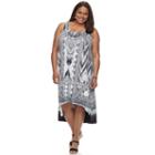 Plus Size World Unity Printed Sublimation High-low Dress, Women's, Size: 1xl, Black