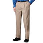 Men's Croft & Barrow&reg; Stretch Easy-care Classic-fit Pleated Pants, Size: 32x34, Dark Beige