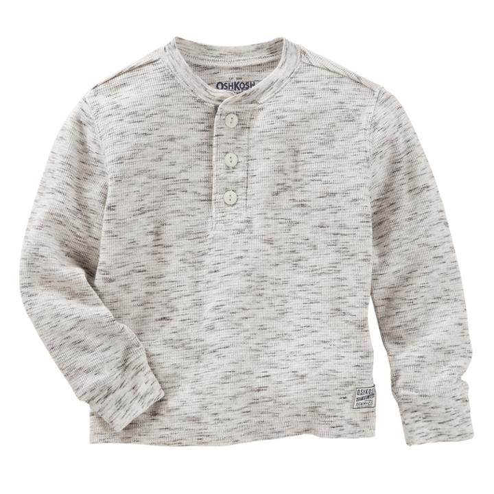Boys 4-12 Oshkosh B'gosh&reg; Long Sleeve Henley, Size: 6, Brown