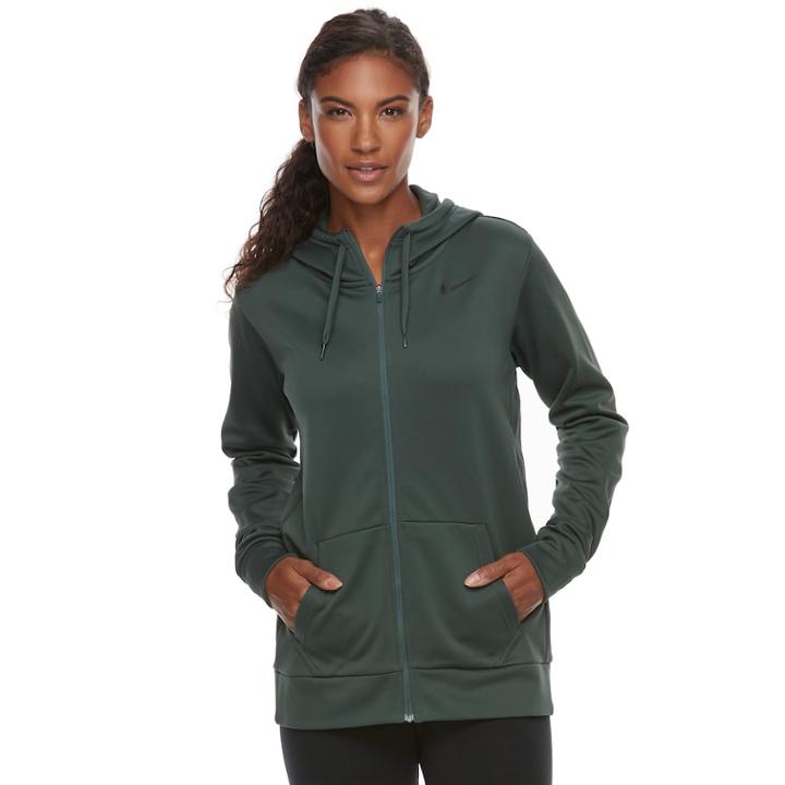 Women's Nike Therma Training Zip Up Hoodie, Size: Xs, Green