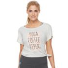 Women's Gaiam Intention Graphic-print Yoga Tee, Size: Small, White Oth