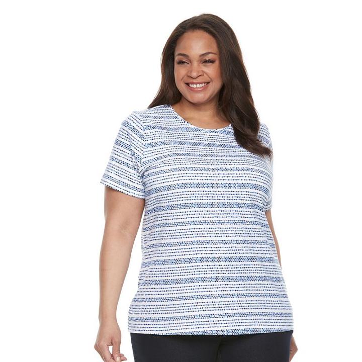 Croft & Barrow, Plus Size &reg; Essential Crewneck Tee, Women's, Size: 3xl, Dark Blue