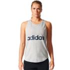 Women's Adidas Essential Linear Logo Tank, Size: Large, Med Grey