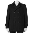 Men's Billy London Slim-fit Double-breasted 33-in. Wool-blend Short Peacoat, Size: 48 - Regular, Black