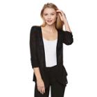Juniors' Candie's&reg; Open Front Peplum Cardigan, Girl's, Size: Small, Black