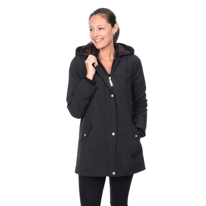 Women's Apt. 9&reg; Hooded A-line Parka, Size: Xl, Black