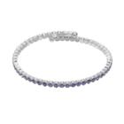 Silver Plated Crystal Coil Bracelet, Women's, Purple