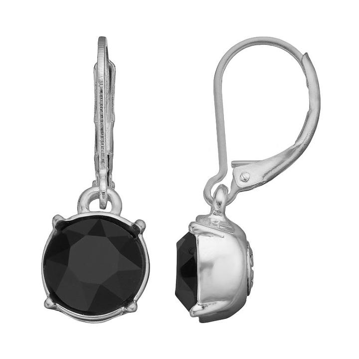 Dana Buchman Circle Drop Earrings, Women's, Black