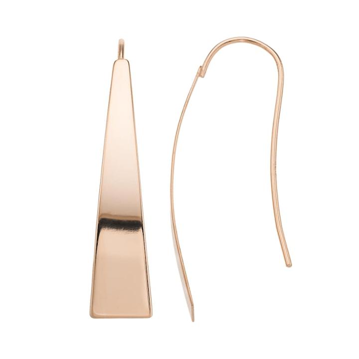 Sterling Silver Long Triangle Earrings, Women's, Pink