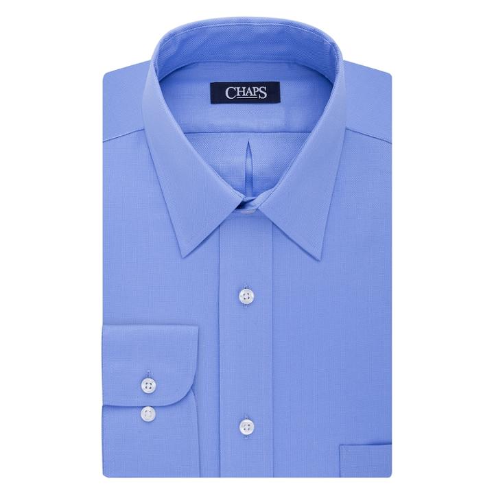 Big & Tall Chaps Regular-fit Stretch-collar Wrinkle-free Dress Shirt, Men's, Size: 18.5 35/6t, Light Blue