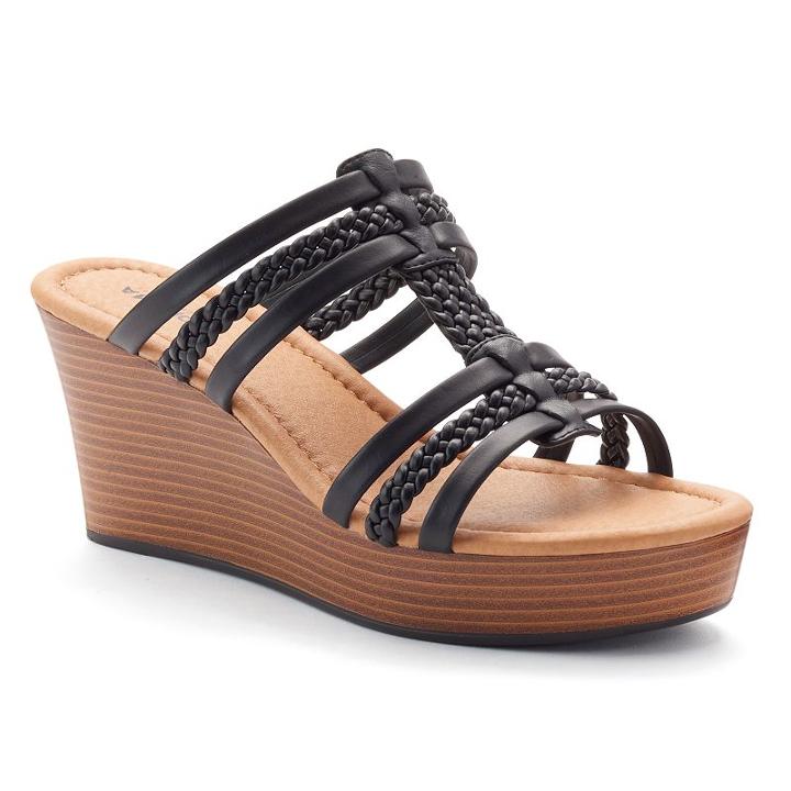 Sonoma Goods For Life&trade; Xandra Women's Wedge Sandals, Size: Medium (11), Black
