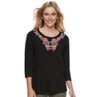 Women's Sonoma Goods For Life&trade; Embroidered Tee, Size: Large, Oxford