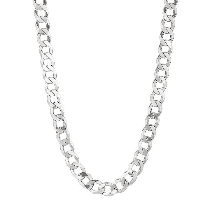 Sterling Silver Curb Chain Necklace -22-in. - Men, Size: 22, Grey
