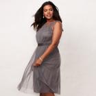 Plus Size Lc Lauren Conrad Shirred Tulle Dress, Women's, Size: 2xl, Grey