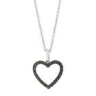 Sterling Silver 1/5 Carat T.w. Black & White Diamond Heart Pendant Necklace, Women's, Size: 18