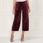 Lc Lauren Conrad Runway Collection Wide-leg Crop Velvet Pants - Women's, Size: Xl, Dark Pink