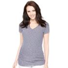 Maternity Oh Baby By Motherhood&trade; V-neck Ruched Tee, Women's, Size: Xl, Blue (navy)