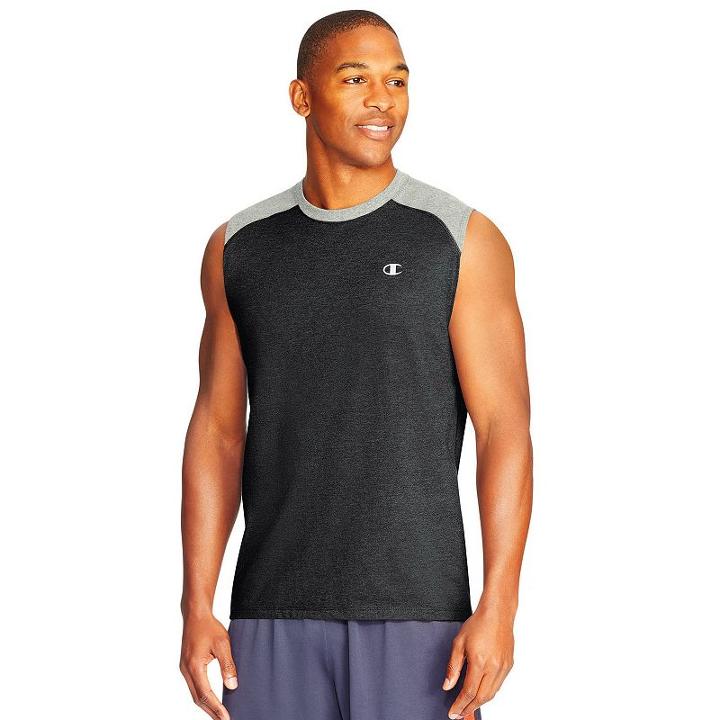 Men's Champion Vapor Muscle Tee, Size: Large, Black
