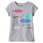 Girls 4-10 Jumping Beans&reg; Short Sleeve Slubbed Embroidered Graphic Tee, Girl's, Size: 8, Light Grey
