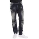 Men's True Luck Renny Skinny Moto Jeans, Size: 36x32, Dark Blue