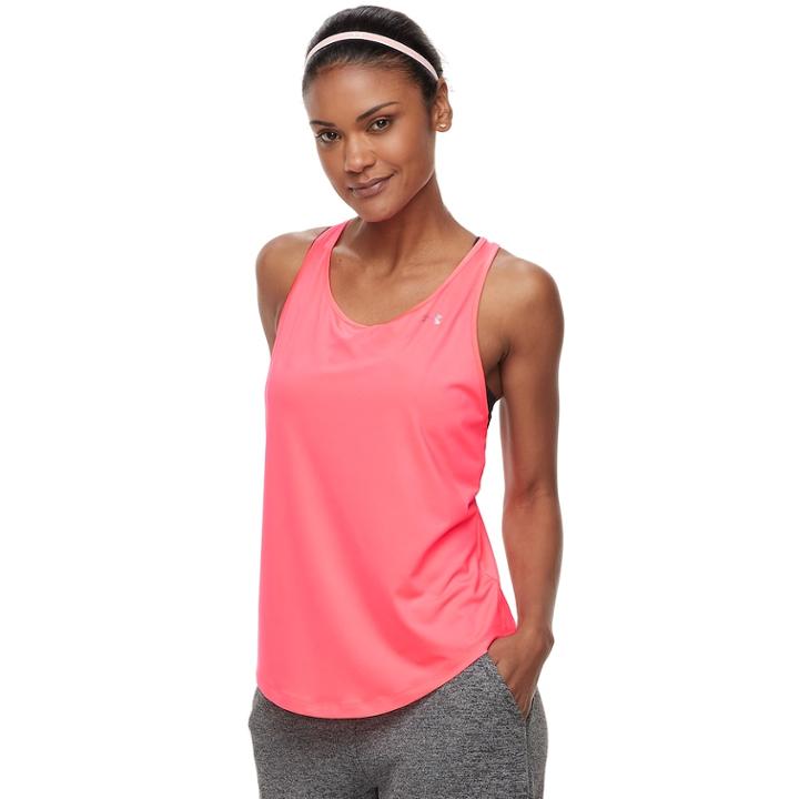Women's Under Armour Heatgear Mesh Racerback Tank, Size: Small, Med Orange
