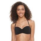 Women's S.o.s. Sun Ocean Sand Bra-sized Bandeau Bikini Top, Size: 36c/38c, Black