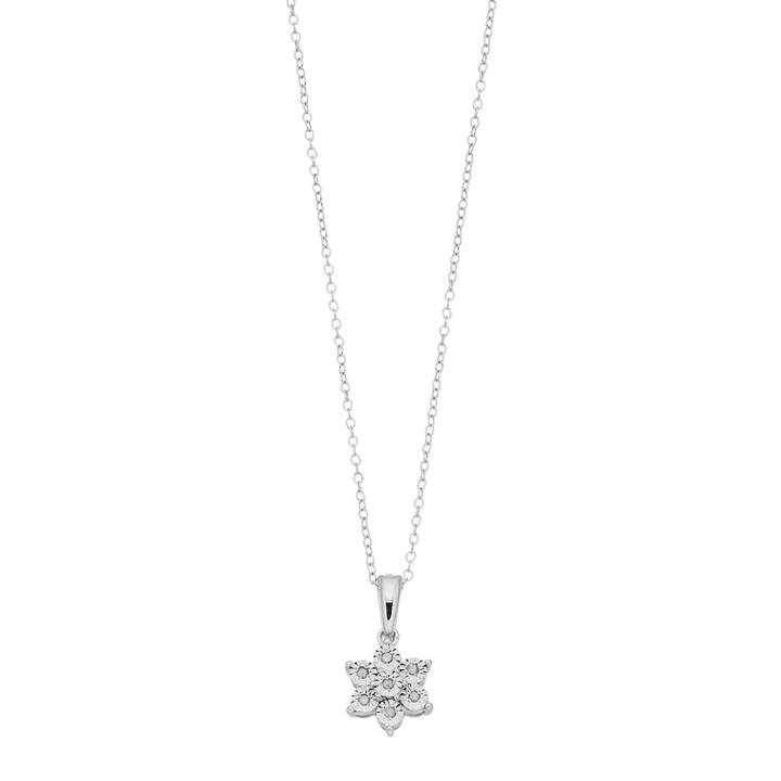 Sterling Silver Diamond Accent Snowflake Pendant Necklace, Women's, Size: 18, White