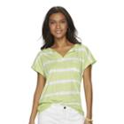 Women's Chaps Tie-dye Top, Size: Small, Green