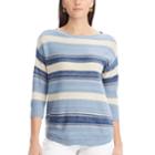 Women's Chaps Striped Boatneck Sweater, Size: Xs, Blue