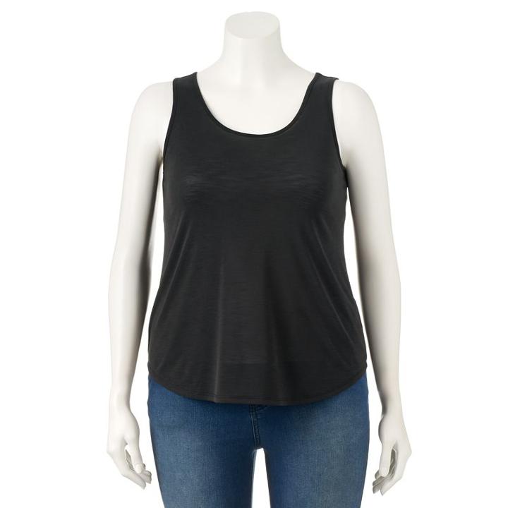 Women's Apt. 9&reg; Crisscross Tank, Size: Large, Black