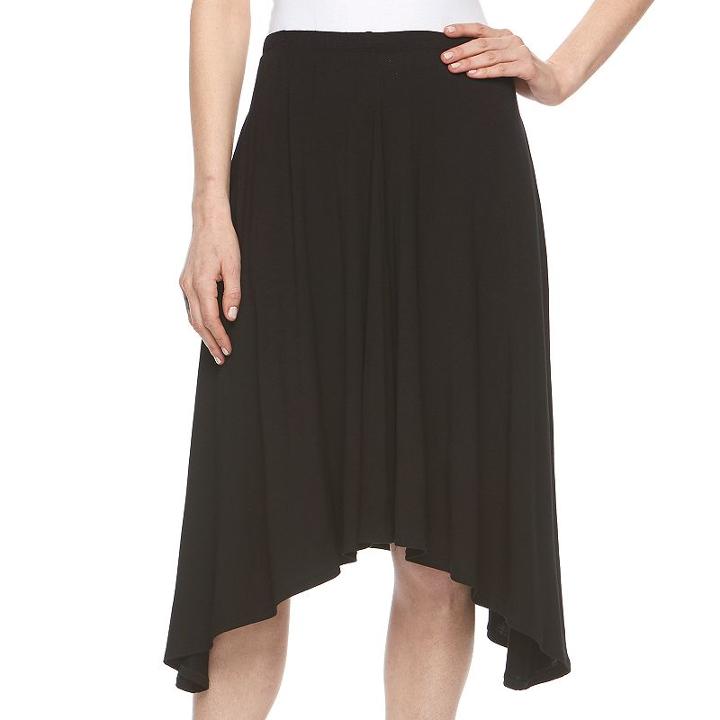 Women's Apt. 9&reg; Shark-bite Midi Skirt, Size: Xxl, Black