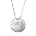 New England Patriots Sterling Silver Team Logo Disc Pendant Necklace, Women's, Size: 18, Grey